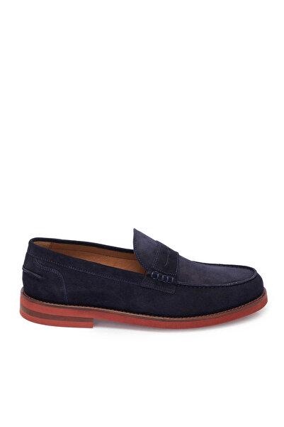 Tergan Lacivert Hakiki Süet Deri Erkek Loafer - E25I1AY57208-D44