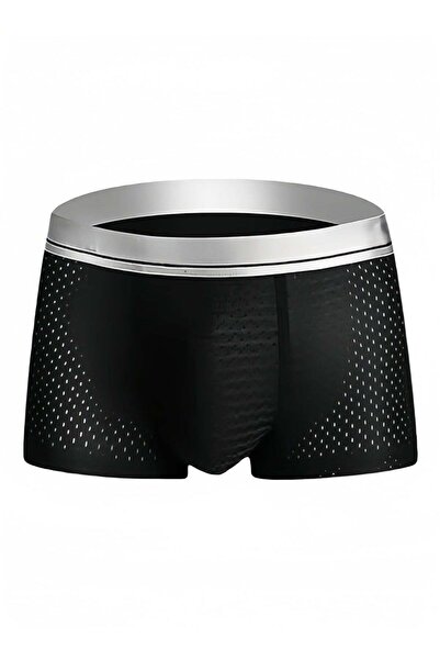 Generic Black Textured Boxer Brief for a Casual Look