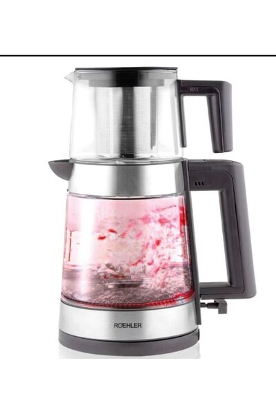Allians Cam Led Işıklı Çay Makinesi, Modern ve Şık Tasarım, Hızlı Demleme