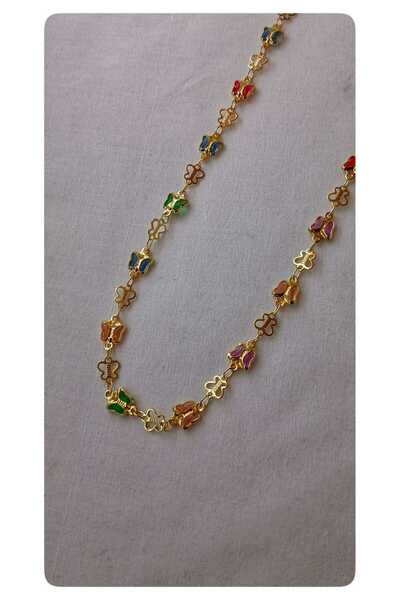 TrendimAksesuar Kelebekli Minimal Çelik Kolye