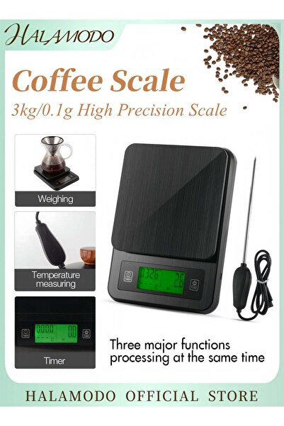 HALAMODO Electronic Timer Scale Thermometer With Digital LCD Display