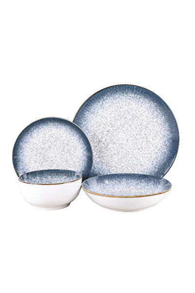 Bien Servi طقم عشاء من الخزف الحجري عالي الجودة مكون من 16 قطعة