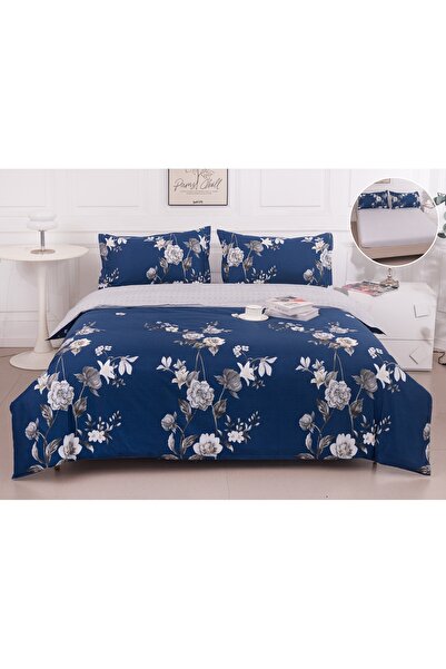 CHIRASO 4-Piece Bedding Set, Satin Cotton, Fitted Sheet 180x200cm Duvet Cover...