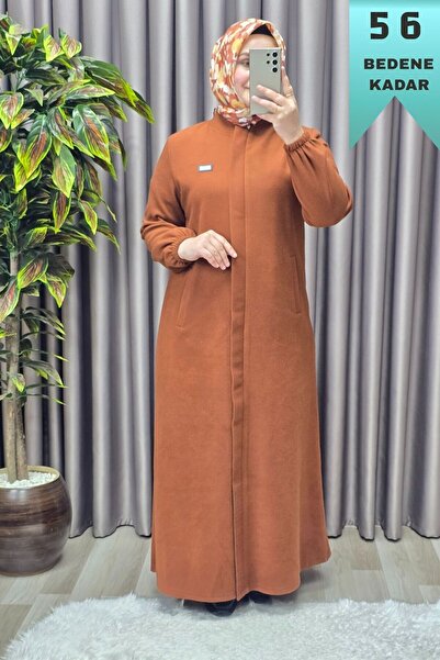 Elmas Tesettür Women's Clothing Plus Size Hoodless Soft Cashmere Full Length ...