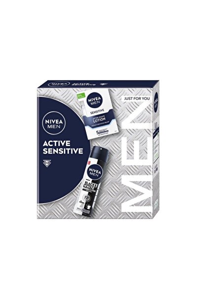 Nivea Men Set Cadou Barbati Active Sensitive, Lotiune Ras 100 ml, Deodorant I...