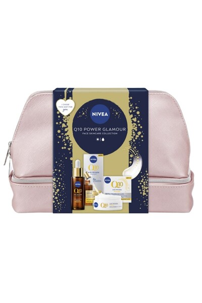 NIVEA Set 2 x Women's Gift Box Q10 Power Glamour Day Cream 50 ml, Anti-wrinkl...