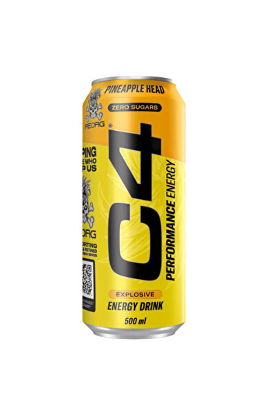 C4 مشروب طاقة 16 أونصة - أناناس | مشروب طاقة استوائي خالي من السكر قبل التمري...