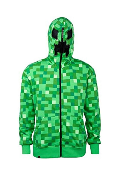 Köstebek Yeşil Creeper Cosplay Kapüşonlu Sweatshirt