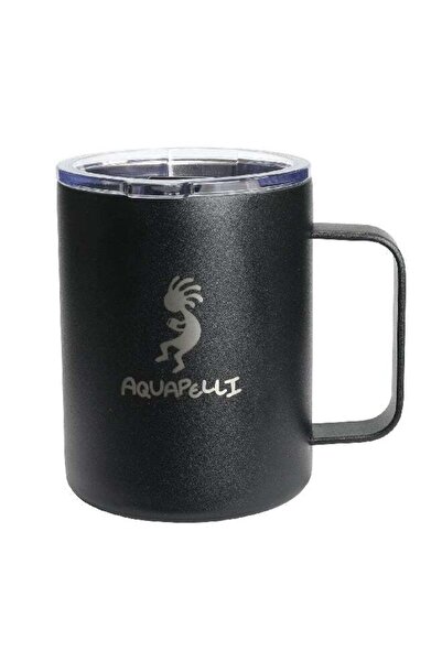 Aquapelli CM12 Vacuum Insulated Coffee Mug with Handle Midnight Black 350ml