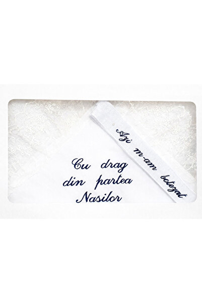 Dany Kids Fashion Βαπτιστικό κορμάκι με δαντέλα - ναυτικό μπλε κέντημα