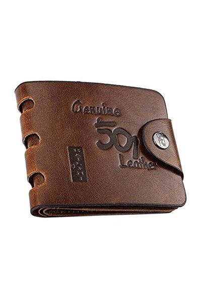 HALAMODO Generic Genuine Leather Retro Man Wallet Brown