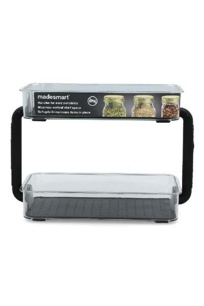 Generic Madesmart BPA-Free Two Level Cabinet Organiser Black and Clear
