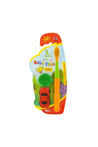 Bebe Chic فرشاة أسنان للأطفال على شكل ديناصور مع غطاء واقٍ ولعبة – عناية ممتع...