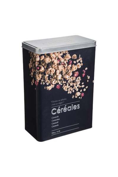 Generic Simply Smart Metal Cereal Container Black and Silver