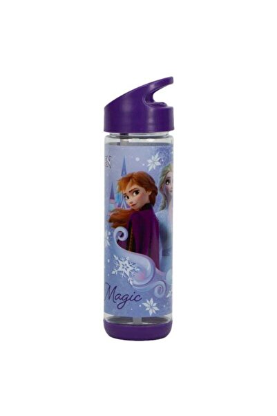 SUNCE Disney Frozen Plastic Water Bottle with Straw Purple and Blue 500 ml