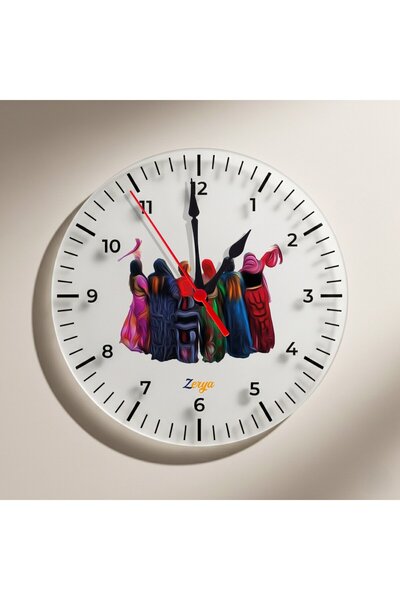 ZERYA ساعة حائط بتصميم نساء كرديات ترقص على الرقص