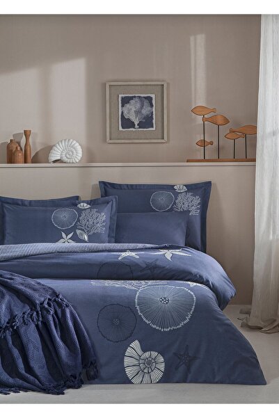 Özdilek CORALLİNO LACİVERT ÇİFT KİŞİLİK NEVRESİM TAKIMI