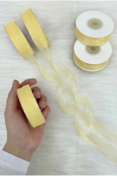 ZEYMERADE شريط أورجانزا تول كريمي باستيل 2 سم 22 متر، للحزم، الخطوبة، الزينة،...