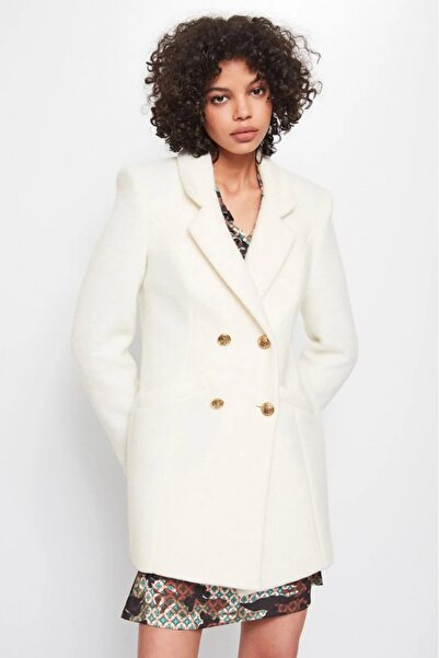 Gaudi White Coat Composition Wool Size 44IT