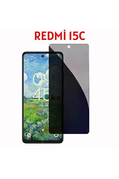 EGSTECH Redmi 15C Hayalet Ekran Koruyucu ESD Anti-Statik Anti-Shock 9H Privac...