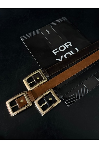 Fiori 3-Piece Square Gold Buckle Women's Trouser Belt, Jacket Belt, Dress Bel...