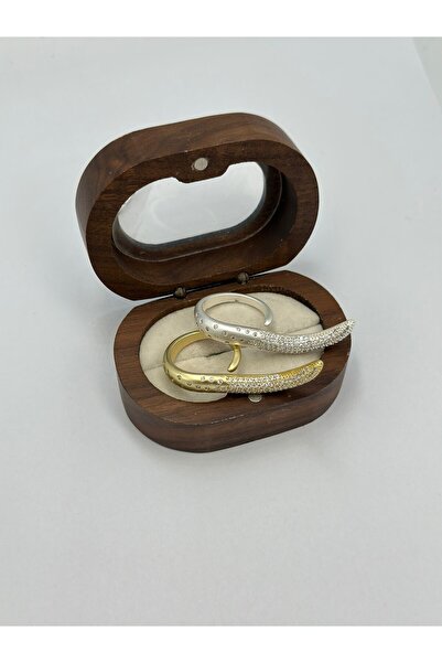 BYYEŞO خاتم بتصميم مرصع بحجر الزركون (قابل للتعديل) ذهبي