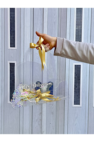 Zemtigo Çantalı Sonsuzluk Gül Buketi Yapay Çiçek Sonsuzluk Gülü Sevgililer Gü...