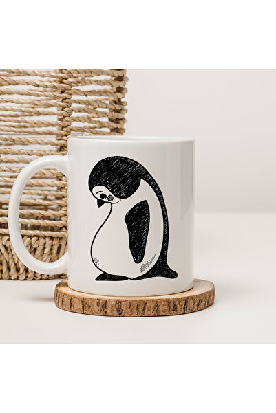 Er-Se Tasarım Nihilistic Penguin Mug, Thinking Penguin Mug, Penguin Mug, Mock...
