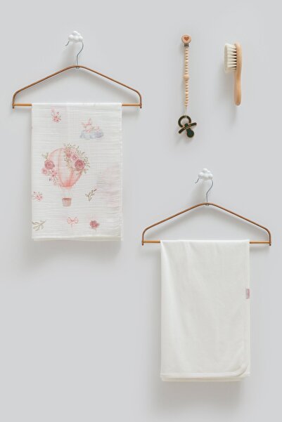 Caramell Patterned Muslin Baby Blanket – 80X85 cm – Cotton, Ecru Baby Blanket...