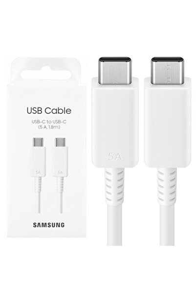 Samsung Καλώδιο Original Type-C για Type-C 1.8m, 5A Λευκό