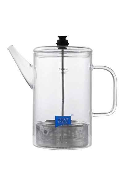 DPT Glass Teapot, with Filter, Transparent, 1500ml Capacity