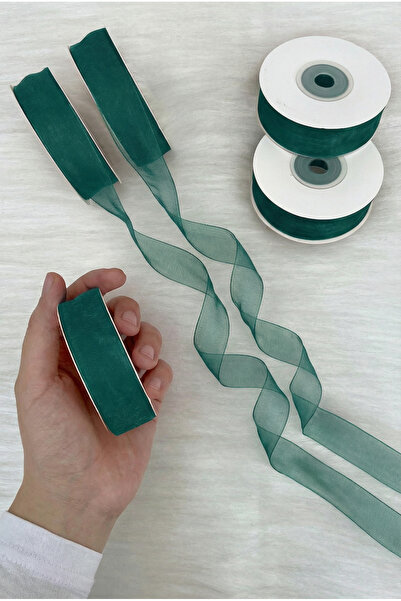 ZEYMERADE Organza Tulle Ribbon Emerald Green 2 cm 22 Mt, Bundle, Engagement, ...