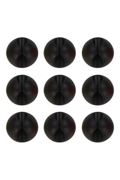Generic 9-Piece Of Multi-Purpose Desktop Wire Organizers Black 2.8cm