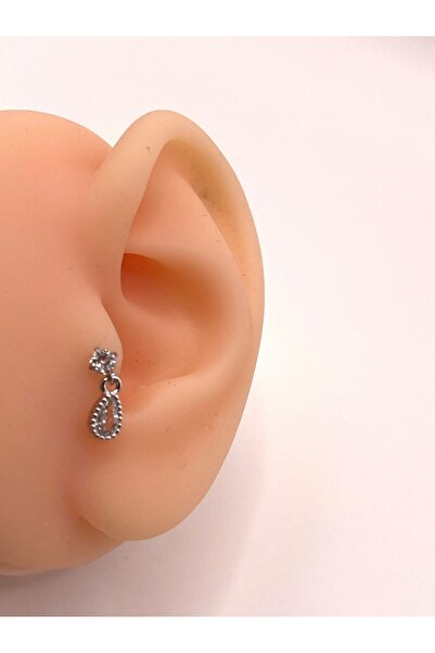 kurukafagift Çelik Piercing Zirkon Taşlı Damla Figürlü 8 mm