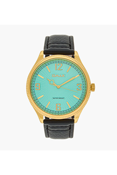 Omax Men's Black Analog Wrist Watch