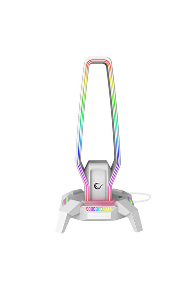 Rampage حامل سماعات الأذن RM-H27 IGRIS Type-C RGB باللون الأبيض RM-H27 IGRIS ...