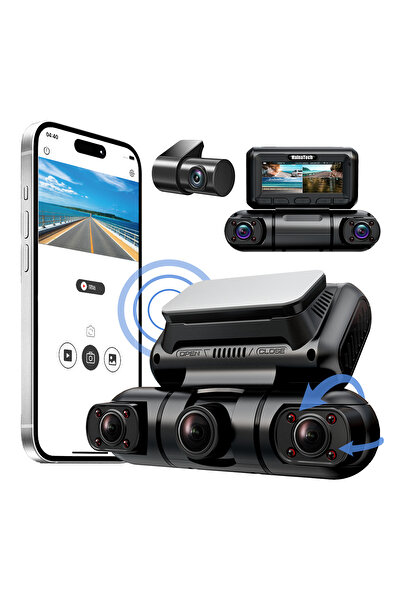 Haina Hainatech 360 Degree View 4 Channel Dash Cam Front And Rear Inside Left...