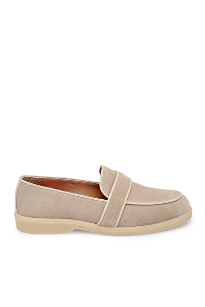 Tergan Bej Hakiki Süet Deri Kadın Loafer - K25I1AY67908-B79