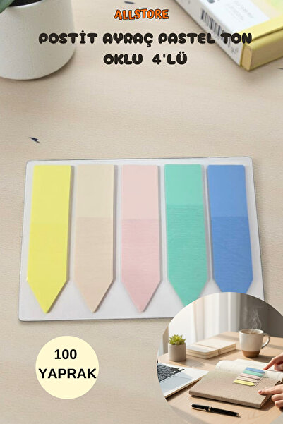 ALLStore 5 Renk Şeffaf Pastel Ton Ok Renk Yapışkan Ayraç Seti – Not ve Sayfa ...