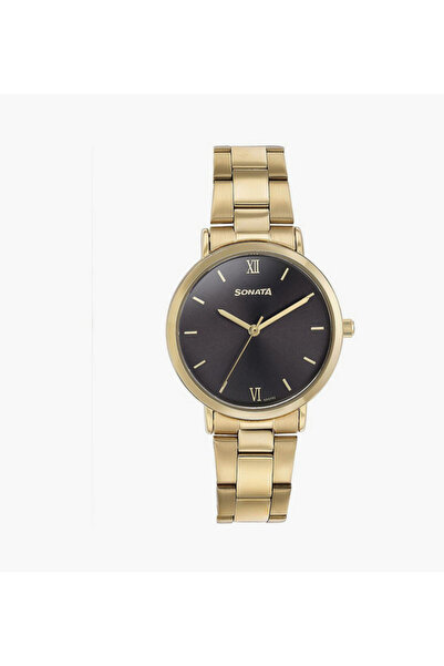 SONATA Women's 42 MM Gold Analog Stainless Steel Watch