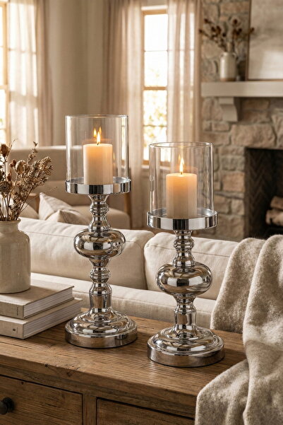 AbajurAksesuar Rafnelo Gümüş Mumluk