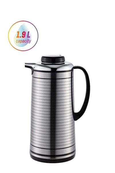 Bien Servi Durable High Quality Steel Vacuum Flask Silver And Black 1.9 L