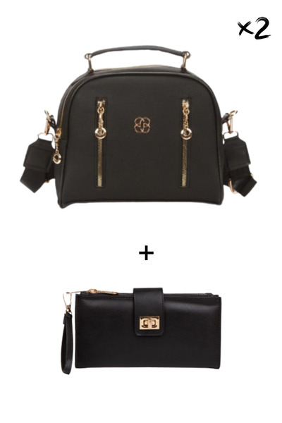NEWISH POLO ACCESSORIES Geantă neagră de umăr și de mână pentru femei – Geant...