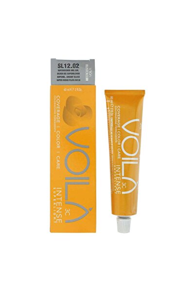 Intercosmo , Voila 3C Intense Superlight, Permanent Hair Dye, 12.02 Silver Ic...