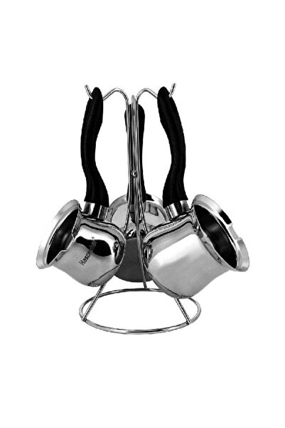 Hascevher 3-Piece Premium Stainless Steel Coffee Pot Set with Stand Silver an...