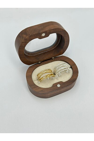 BYYEŞO خاتم مزين بحجر الزركون (قابل للتعديل) ذهبي