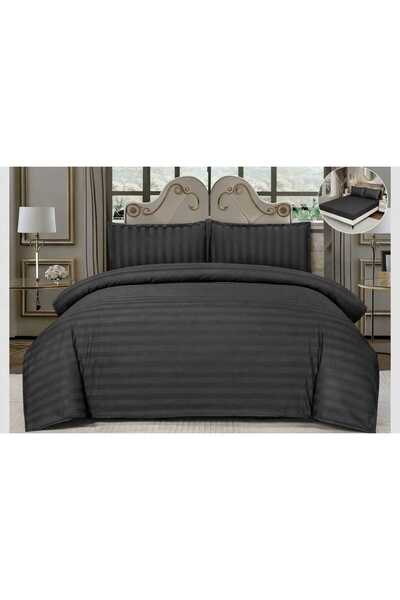 ANATOLIATEKSTILE Premium DAMASK Bedding Set, 4 pieces, Fitted Sheet, Elegant ...