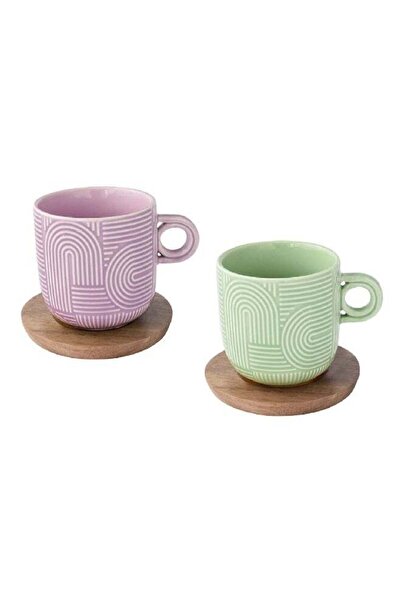 Generic Easy Life 2-Piece Take a Loop Dishwasher Safe Cup and Saucer Set Lila...