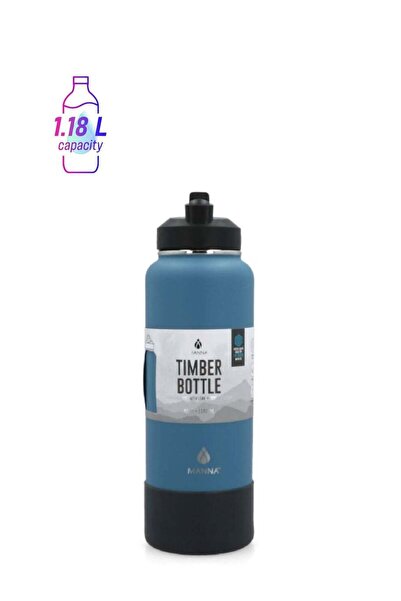 manna زجاجة ماء من الفولاذ المقاوم للصدأ بتصميم خشبي مقاوم لأوراق الشجر، لون ...