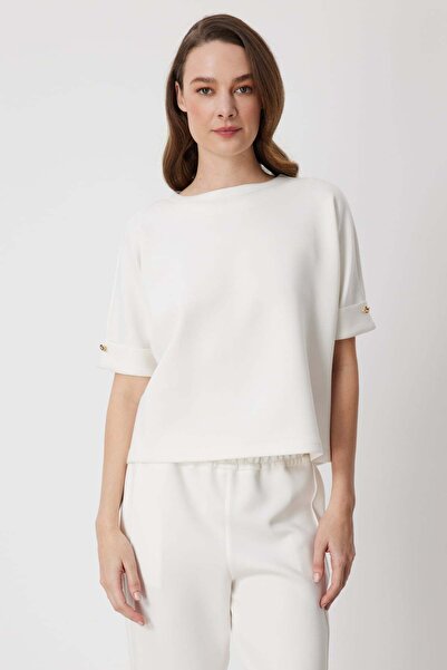 Mi Pret a Porter Mi Duble Kol Düğme Detaylı Bluz